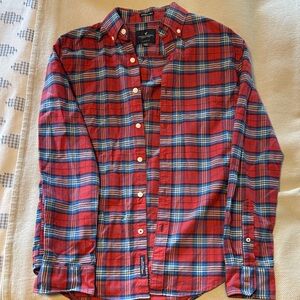 American Eagle Outfitters Red and Blue Plaid Shirt men’s XS